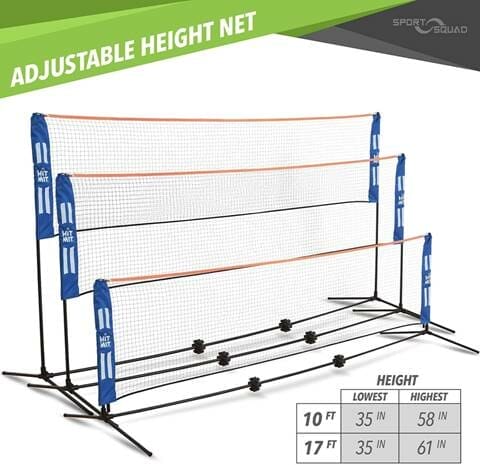 HIT MIT Adjustable Height Portable Pickleball Net Set