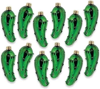 Hand Blown Glass Pickle Christmas Ornaments